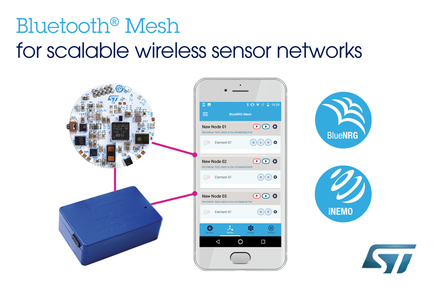 ST新闻稿2019年1月2日——意法半导体解锁Bluetooth®Mesh全功能，赋能可扩展的无线传感器网络