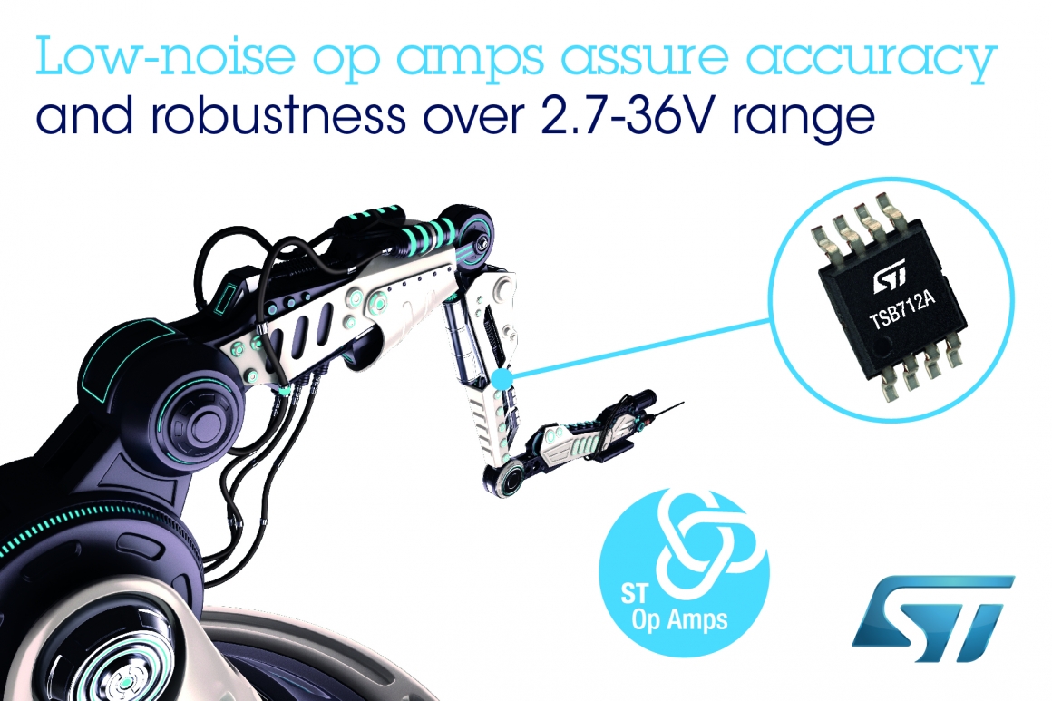 ST新闻图片 7月23日——意法半导体精密低噪运放扩大电压和温度范围，提高设计灵活性